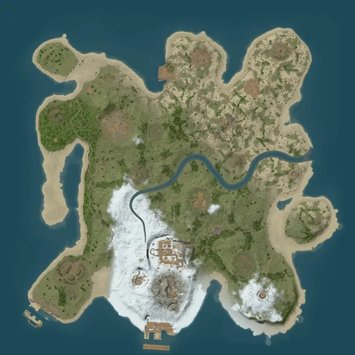 Карта Rust 2750, сид 100007