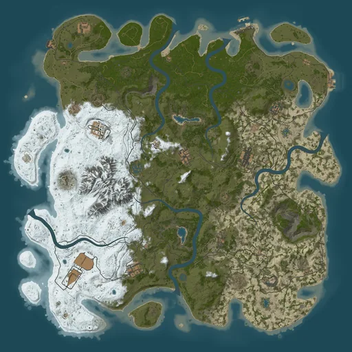 Карта Rust 5000, сид 100076