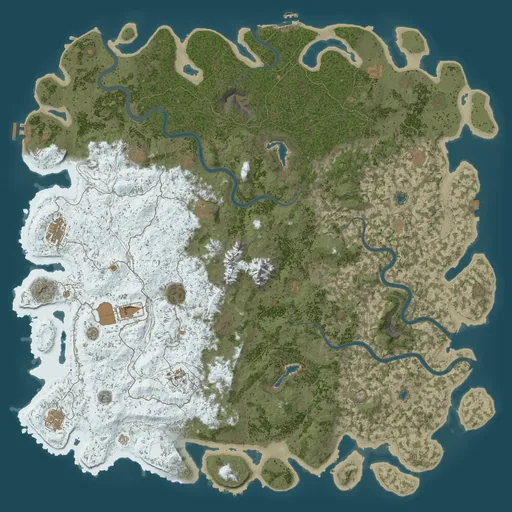 Карта Rust 6000, сид 100012