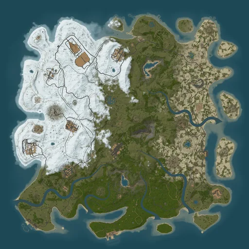 Карта Rust 4500, сид 100036