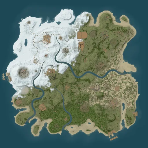 Карта Rust 3750, сид 100027