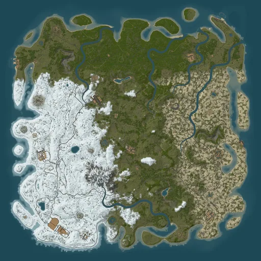 Карта Rust 6000, сид 100042