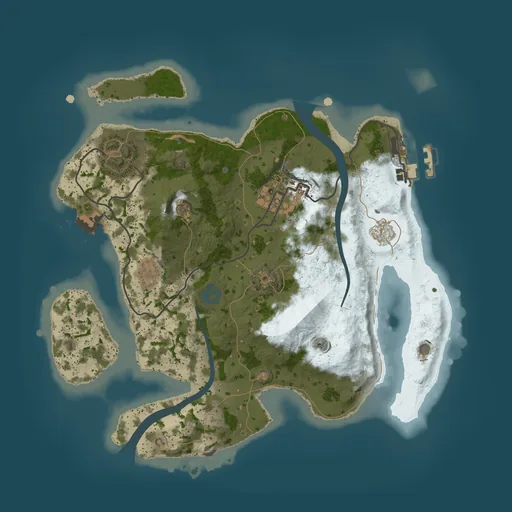 Карта Rust 2500, сид 100034