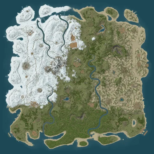Карта Rust 5500, сид 100036