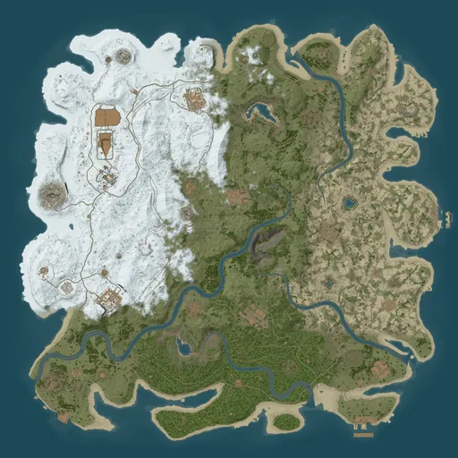 Карта Rust 4750, сид 100036