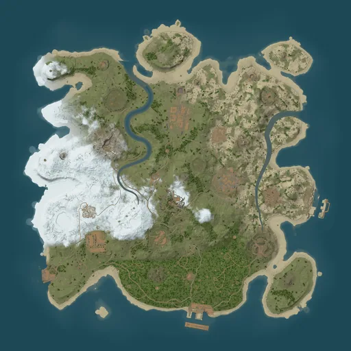 Карта Rust 3000, сид 123456
